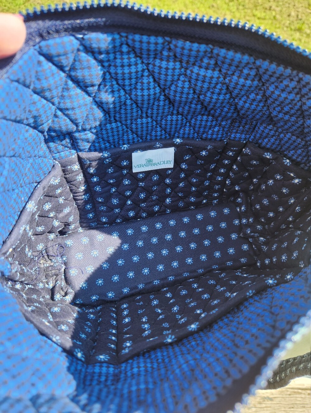 Vera Bradley Tote Bag in the retired Seaport Navy Quilted pattern. - Picture 5 of 13